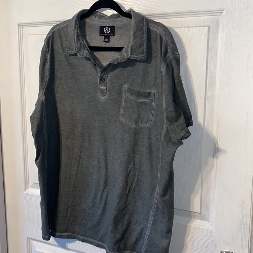 Rock & Republic polo shirt XXL dark green cotton shirt